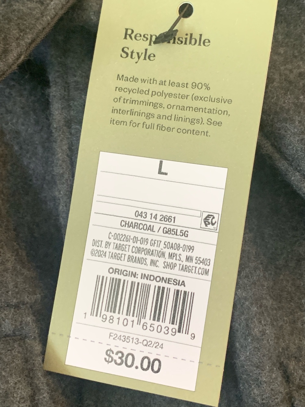 GOODFELLOW & CO Men’s Dark Charcoal Gray Soft Flannel Button Down Shirt Jacket - Picture 3 of 9